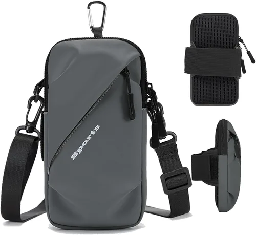 Vista 7 de Pulseras para Soporte de Teléfono, Bolsillo Pequeño de Hombro con Correa para Brazo, Compatible con iPhone y Todos los Teléfonos Celulares, Uso