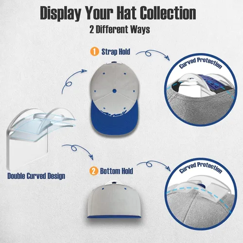 Vista 4 de Percheros para sombreros de pared, fuertes soportes adhesivos para sombreros, organizador para gorras sin perforación, paquete de 20 ganchos