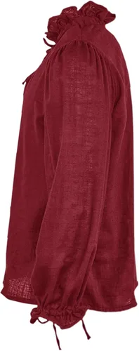 Vista 3 de Meikulo Camisas Henley pirata para niños, disfraces de Halloween, medievales, renacentistas, con cordones, para niños de 5 a 14 años