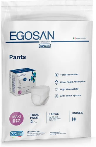Vista 2 de Egosan Ropa interior maxi para incontinencia, ligera, transpirable, desechable, con capa de adquisición de nuevo diseño, ajuste elástico con máxima