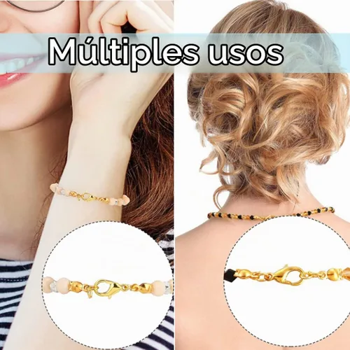 Vista 6 de Juego de 1500 piezas de puntas de cuentas, cubiertas de nudo, puntas de crimpado, juego de cuentas de extremos calotte, cubiertas de cuentas Dorado
