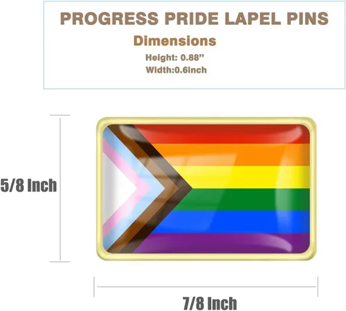 Vista 2 de 62050100200 pines de solapa de orgullo progresivo a granel, LGBT, transgénero, arco iris, lesbiana, bisexual, gay, progresivo, broche para hombres