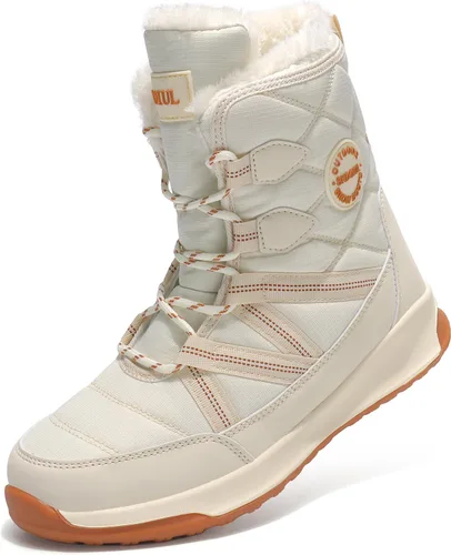 Vista 7 de TSIODFO Botas de moda para mujer, de invierno, impermeables, para exteriores, de cuero, color rosa dulce
