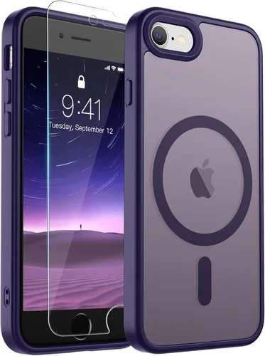 Vista 344 de SUPFINE Funda magnética para iPhone SE 2022 (3ª)/2020 (2ª), iPhone 8 (compatible con MagSafe) (protección contra caídas de grado militar), funda