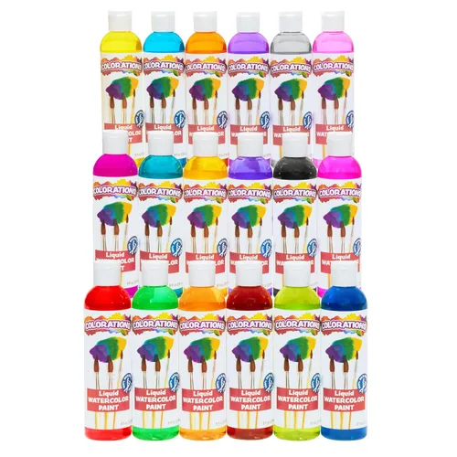 Vista 18 de Colorations Pintura líquida para acuarela sin parabenos, juego de 8 colores vibrantes, 8 onzas líquidas, no tóxica y fabricada en los Estados Unidos