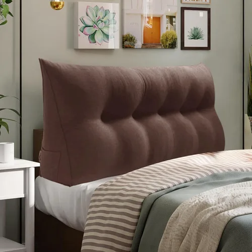 Vista 38 de WOWMAX - Almohada grande triangular con respaldo para cabecera, almohada de posicionamiento para lectura en forma de cuña, con funda extraíble