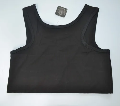 Vista 7 de BaronHong Tomboy Trans Lesbianas Pull On Cierre Pecho Carpeta Corta Tank Top Banda Elástica