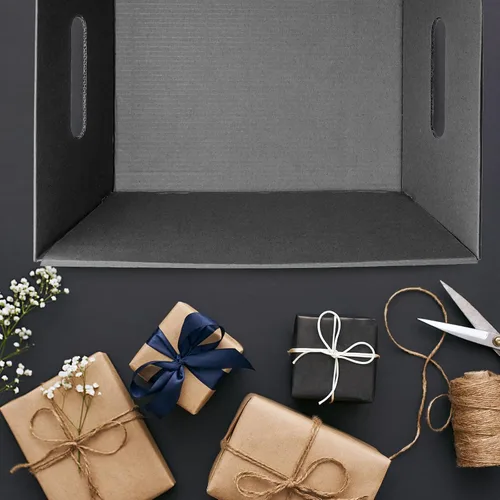 Vista 5 de Fainne - 20 cestas de regalo vacías con asas de 10 x 8 pulgadas, cestas de cartón kraft vacías a granel para recuerdos de fiesta, cumpleaños, boda