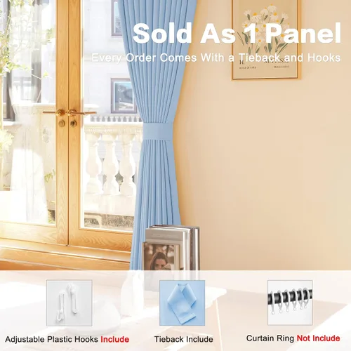 Vista 13 de HUTO Cortinas Plisadas de Pinzas Opacas con Aislamiento Térmico para Oscurecer la Habitación, Panel de Tratamiento de Ventana para Sala de Estar