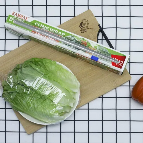 Vista 4 de KAMMAK Envoltura de plástico, envoltura de alimentos con cortador deslizante, envoltura adhesiva de 12 pulgadas, película transparente para servicio