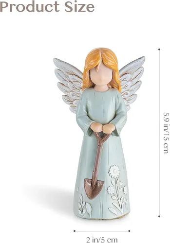 Vista 7 de Regalos de jardinería para mujeres: regalos para mujer jardinera - Figura de ángel de jardín regalos para amantes de las plantas - Regalos