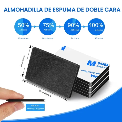Vista 3 de Cintas adhesivas de doble cara, cinta adhesiva resistente para montaje, 48 piezas de 3 mm de espesor, cinta adhesiva de espuma precortada