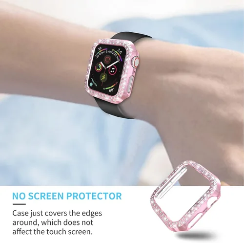 Vista 4 de Paquete de 5 fundas protectoras compatibles con Apple Watch SE Series 6, 5, 4, de 1.575 pulgadas, cubierta protectora de diamantes de cristal