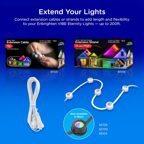 Vista 9 de Enshine Eternity - Luces permanentes para exteriores, 50 pies, 36 luces