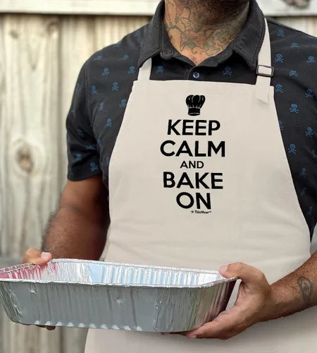 Vista 4 de ThisWear Keep Calm And Bake Cook or Grill On Two Pocket Adjustable Bib Delantal