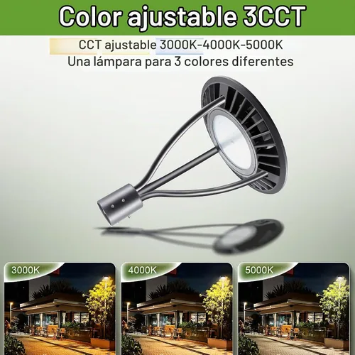 Vista 3 de Luz LED superior para poste con fotocélula del atardecer al amanecer, 4