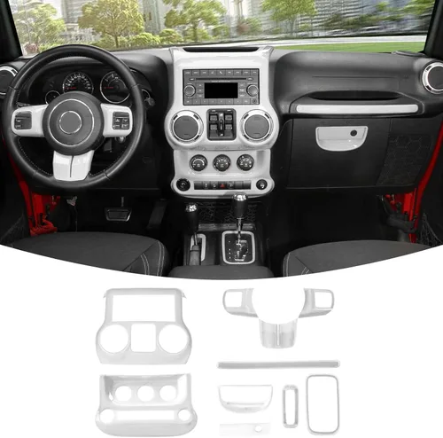 Vista 12 de RT-TCZ para Jeep JK Kit de Adornos Interiores Azul, Adorno de Panel de Tablero de Consola Central para Jeep Wrangler JK JKU 2011-2017 Accesorios