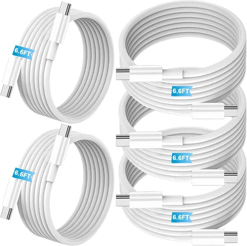 Vista 8 de 5 cables de carga rápida USB C a USB C, transferencia de datos【2x6.6ft+