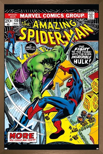 Vista 15 de Marvel Comics Amazing Spider-Man #120 - Póster de pared, 22.4 pulgadas de largo x 14.7 pulgadas de ancho, versión enmarcada de madera de granero