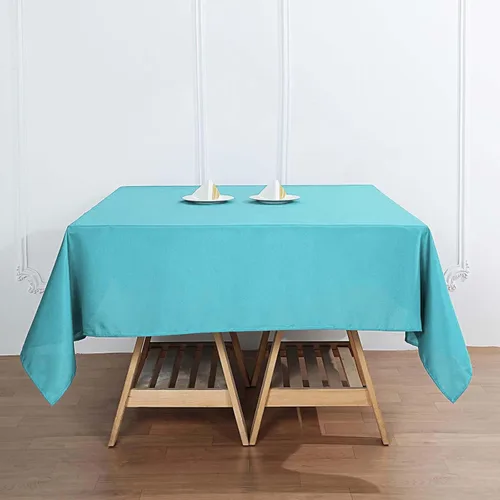 Vista 194 de Efavormart - Mantel cuadrado de lino de poliéster sin costuras, 54 x 54 pulgadas, color beige, para banquetes de boda, fiesta, restaurante