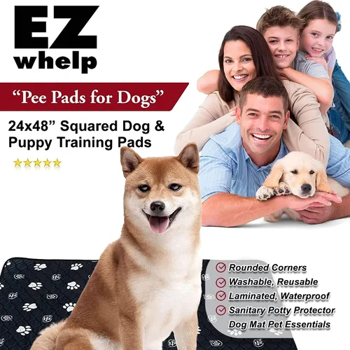 Vista 3 de EZwhelp Almohadillas reutilizables para orina de perro, lavables e impermeables para entrenamiento de orinal o almohadillas de parto, 24 x 48