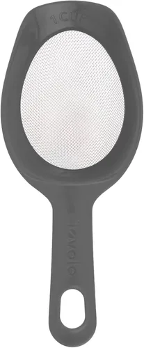 Vista 8 de Tovolo Cuchara y tamiz tamiz de harina para hornear polvo 1 taza de tamiz de harina de malla fina 20, fácil cuchara apta para lavavajillas