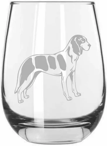 Vista 366 de Shar Pei (chino) - Vaso de vino sin tallo grabado para perro, 15.25 onzas