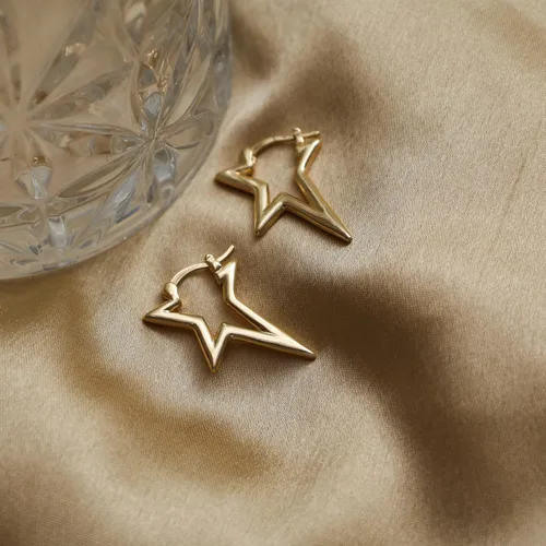 Vista 55 de Gempires - Aretes ligeros y gruesos, delicados y minimalistas, hipoalergénicos, chapados en oro, sin deslustre, diseño clásico, para uso diario