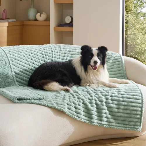 Vista 10 de Bedsure ComfyFleece® - Mantas impermeables para perros pequeños Crema