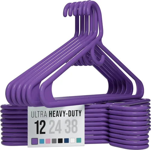 Vista 28 de NEATERIZE Perchas de ropa de plástico ultra resistentes - Aqua - Percha duradera para abrigos, trajes y ropa. Perchas De Ropa (Paquete de 12 - Aqua)