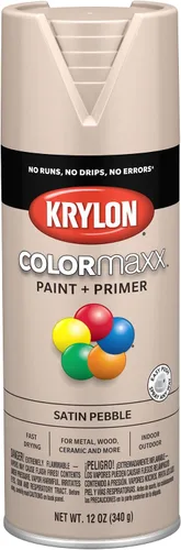 Vista 83 de Krylon K05554007 COLORmaxx Pintura en aerosol y base para uso en interiores y exteriores, color almendra satinada, 12 onzas (paquete de 1)