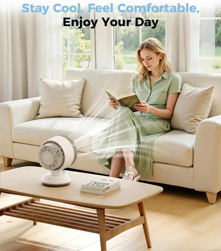 Vista 5 de Combo de calentador y ventilador para uso en interiores, ventilador portátil 2 en 1 de calefacción y refrigeración de escritorio de 1500 W