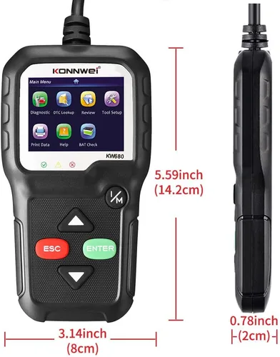 Vista 2 de KONNWEI Herramienta de diagnóstico OBD2 lector de código de coche KW680 Herramienta de escaneo de luz de control mejorado OBD II escáner
