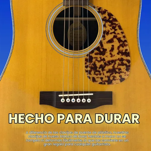 Vista 5 de Pasadores de puente de hueso ranurado Crosby Pure Bone con incrustación de punto de abulón para guitarra acústica de 6 y 12 cuerdas Hueso ranurado