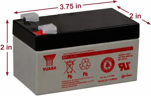 Vista 3 de Yuasa NP1.2-12 12V/1.2AH Batería de plomo sellada con terminal F1
