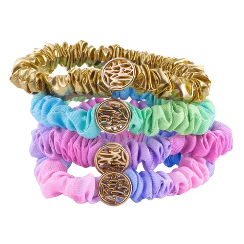 Vista 9 de Lilly Pulitzer Juego de 4 coleteros de satén, color rosa y azul