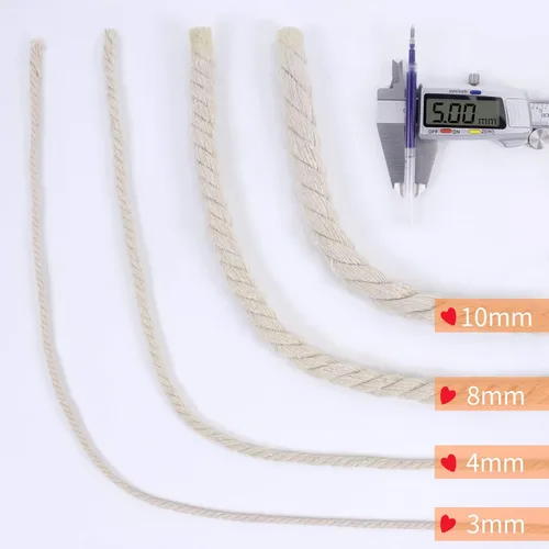 Vista 3 de JeogYong Cordón de algodón de 10mm, 22.86 metros de cuerda natural para macramé, hilo de 3 hebras torcido, cuerda para macramé para manualidades