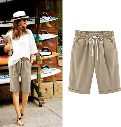 Vista 2 de Pantalones cortos acolchados para mujer, pantalones cortos de tiro bajo para mujer, pantalones cortos largos de mezclilla para mujer, pantalones