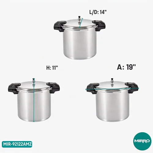 Vista 9 de MIRRO Enlatadora a presión de aluminio de 22 cuartos con 3 reguladores, 5