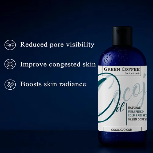 Vista 3 de Dr Joe Lab Aceite de grano de café verde, puro, sin refinar, prensado en frío, sin OMG, aceite portador para piel, cabello, uñas, cuerpo, cara
