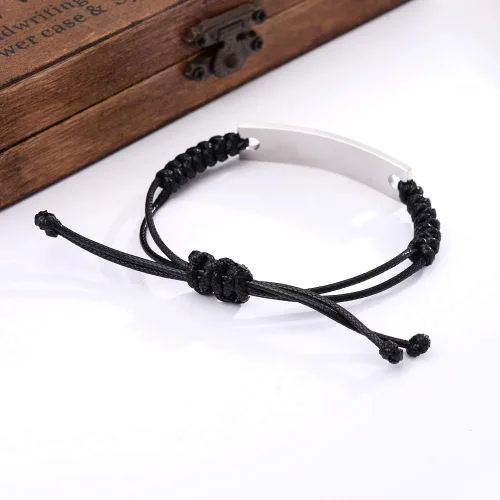 Vista 4 de Pulsera grabada con texto en inglés "Daddy Mommy of an Angel", para pérdida de bebé, para pérdida de bebé