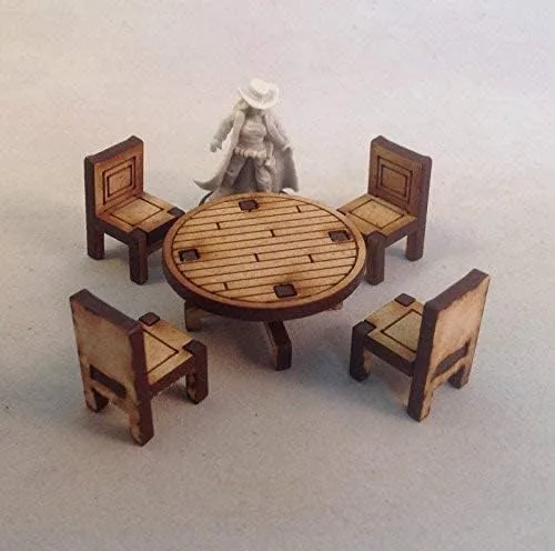 Vista 3 de Mesa y Sillas - Muebles MDF Kit 1.102 in Terreno Paisaje Old West Western