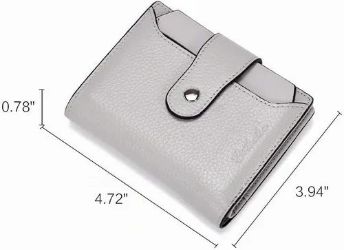 Vista 7 de BOSTANTEN Cartera de piel para mujer, con bloqueo RFID, pequeña, plegable, con bolsillo con cremallera, tarjetero, con ventana de identificación