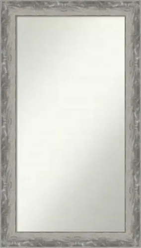 Vista 355 de Amanti Art Espejo de baño plateado para sobre el fregadero, 24 x 24 pulgadas, espejo cuadrado de peltre forjado a medida, marco de madera casual
