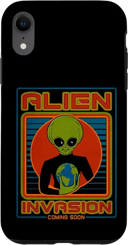 Vista 64 de Funda para iPhone 13 Pro Max Alien Invasion 1984 Tech Noir Distopía