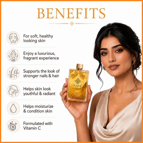 Vista 3 de SAFA Aceite cítrico para cara, cabello, uñas con vitamina C, E y A para cicatrices, estrías, fragancia de aceite corporal de naranja, aceite