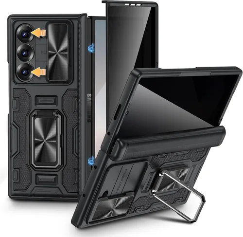 Vista 49 de VEGO Funda para Galaxy Z Fold 4 con Cubierta de Cámara Deslizante y Protección de Bisagra Funda con Protector de Pantalla Soporte Magnético de 360°