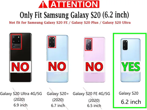 Vista 2 de para Galaxy S20 Funda, con protector de pantalla [Probada a caídas de grado militar] Funda protectora resistente y dura para Samsung Galaxy S20