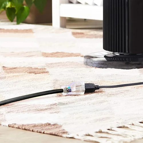 Vista 6 de Cable de Extensión HONDERSON con Extremo Iluminado, Certificado UL, Calibre 10, 1 Pie, Negro, 3 Puntas, Resistente, 10/3 SJTW, 15A, Cable de Energía