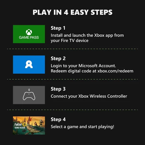 Vista 3 de Xbox Wireless Controller (2025) Carbon Black + Fire TV Stick 4K Game Pass Ultimate 1 Month - Gaming Bundle, Windows, Mobile & Smart TVs